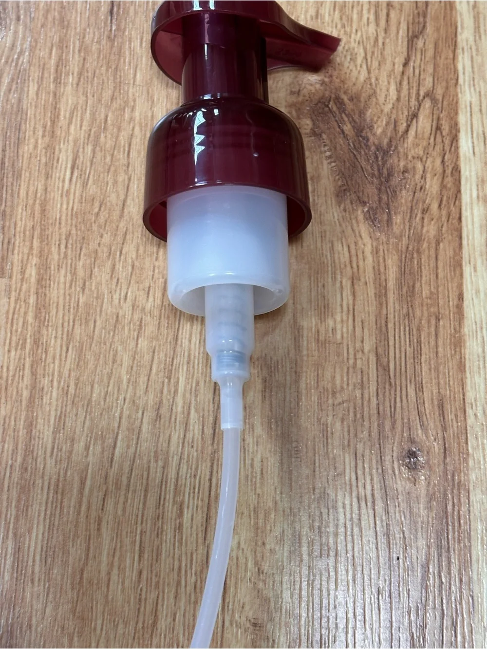 Bath & Body Works Maroon Vertical Lines Foaming Hand Soap Dispenser Glass